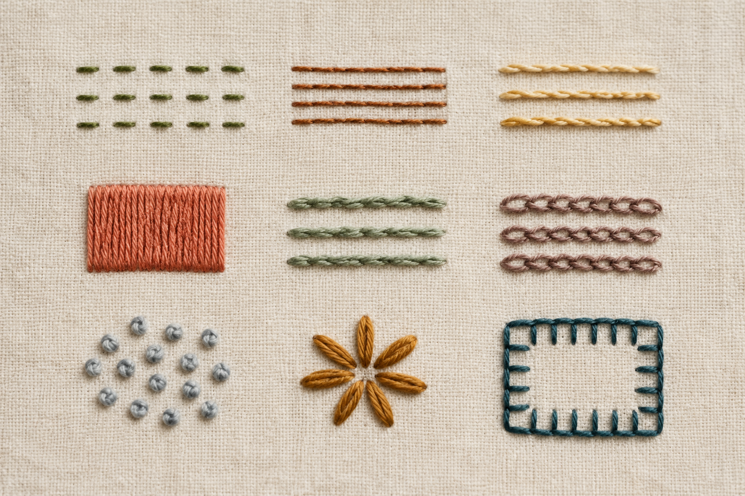 The nine stitches every beginner should learn first